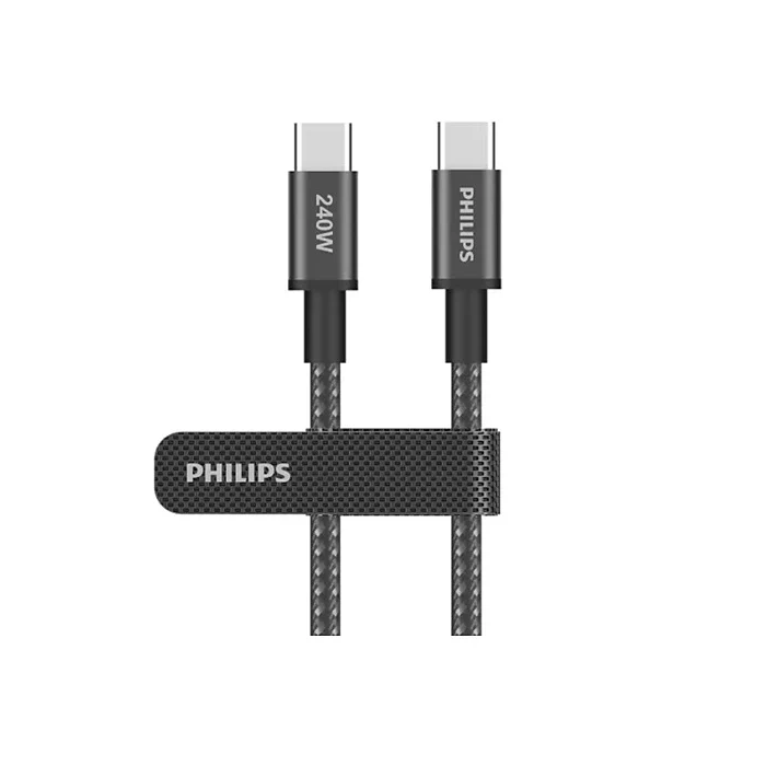 كابل فيليبس USB-C إلى USB-C 2 متر شحن فائق السرعة 240 واط