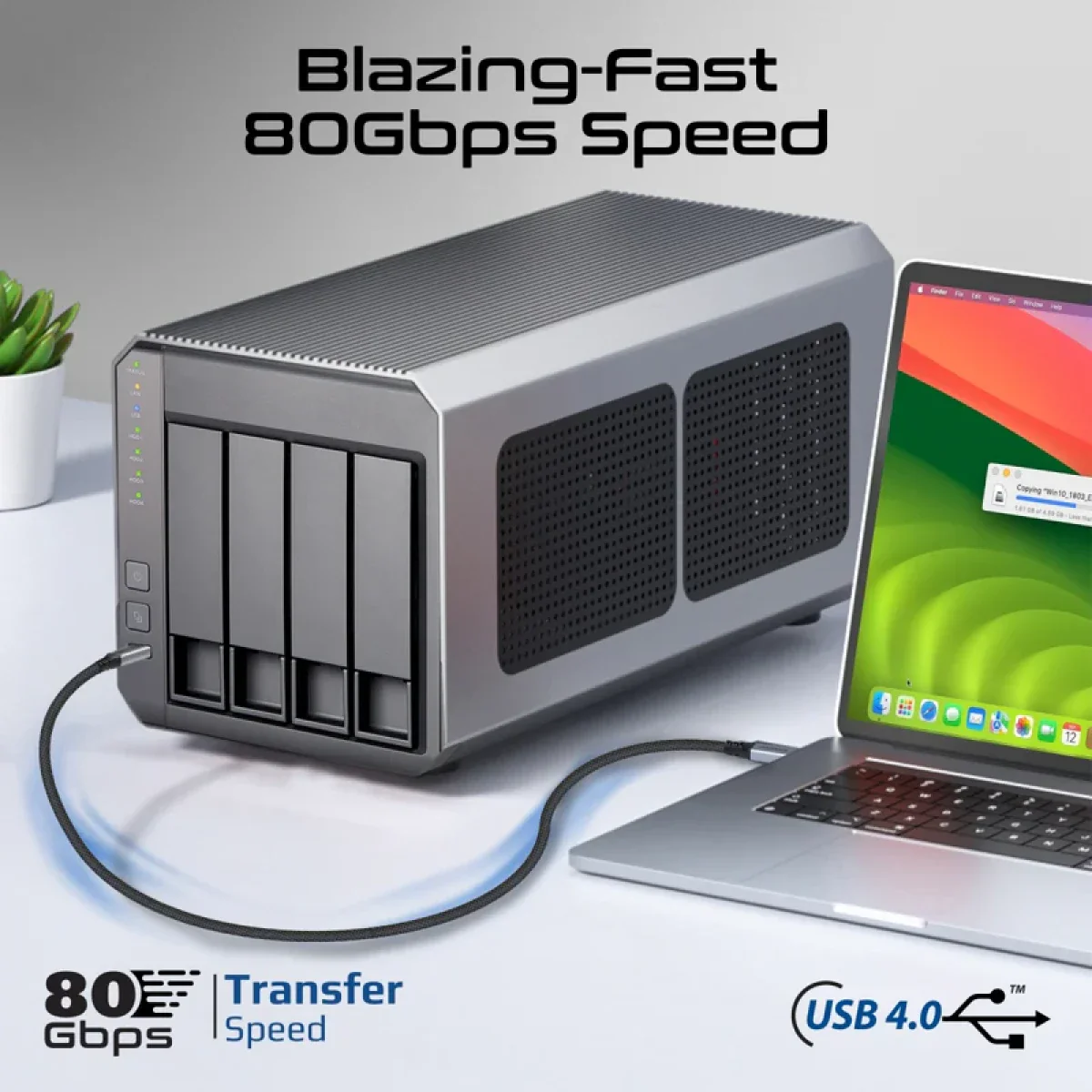 كابل USB4 احترافي بسرعة 80 جيجا وبقوة 240 واط مع دعم فيديو 8K من PROMATE - Image 2