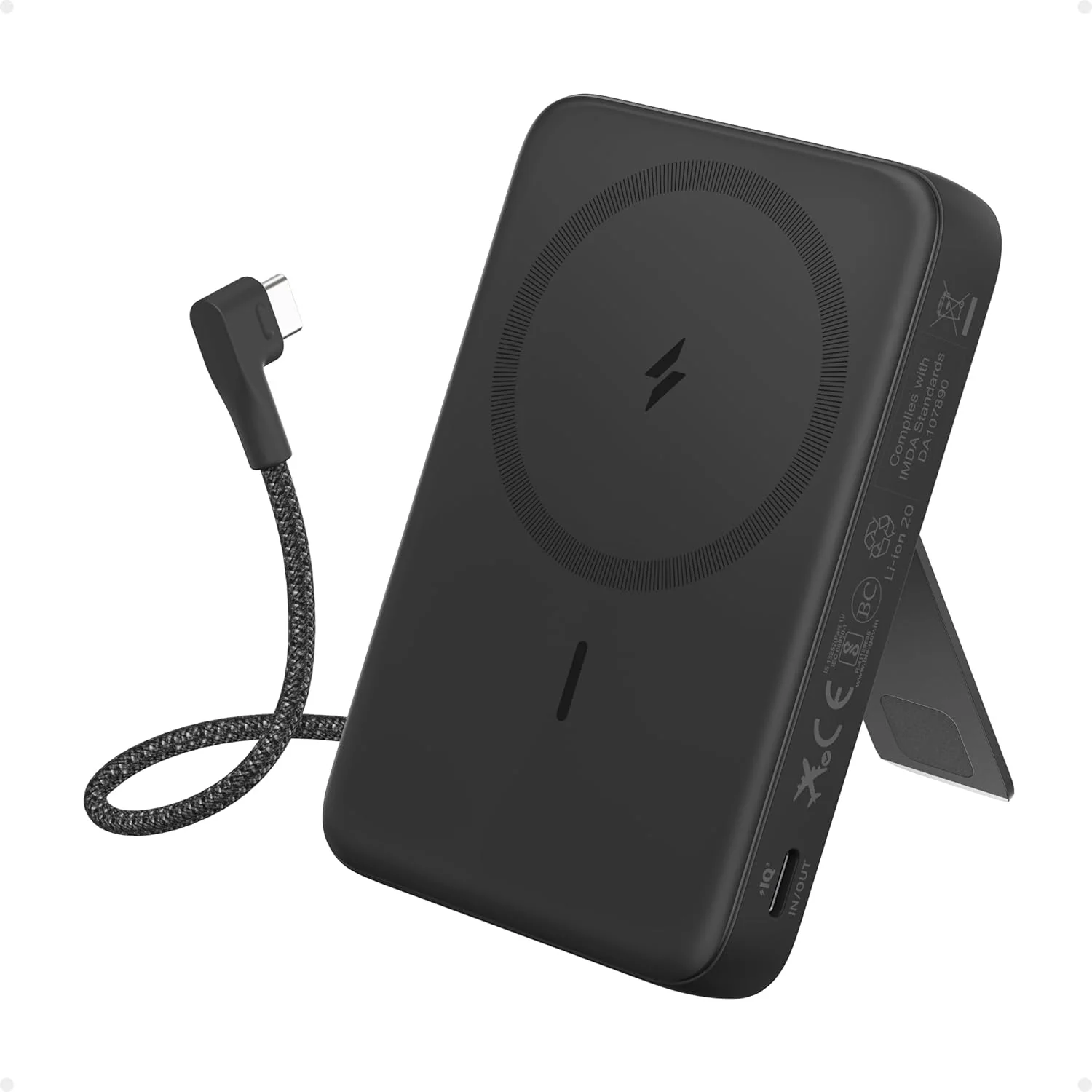 باور بانك 10000MAH مغناطيسي مع كابل USB-C مدمج للشحن السريع من Anker