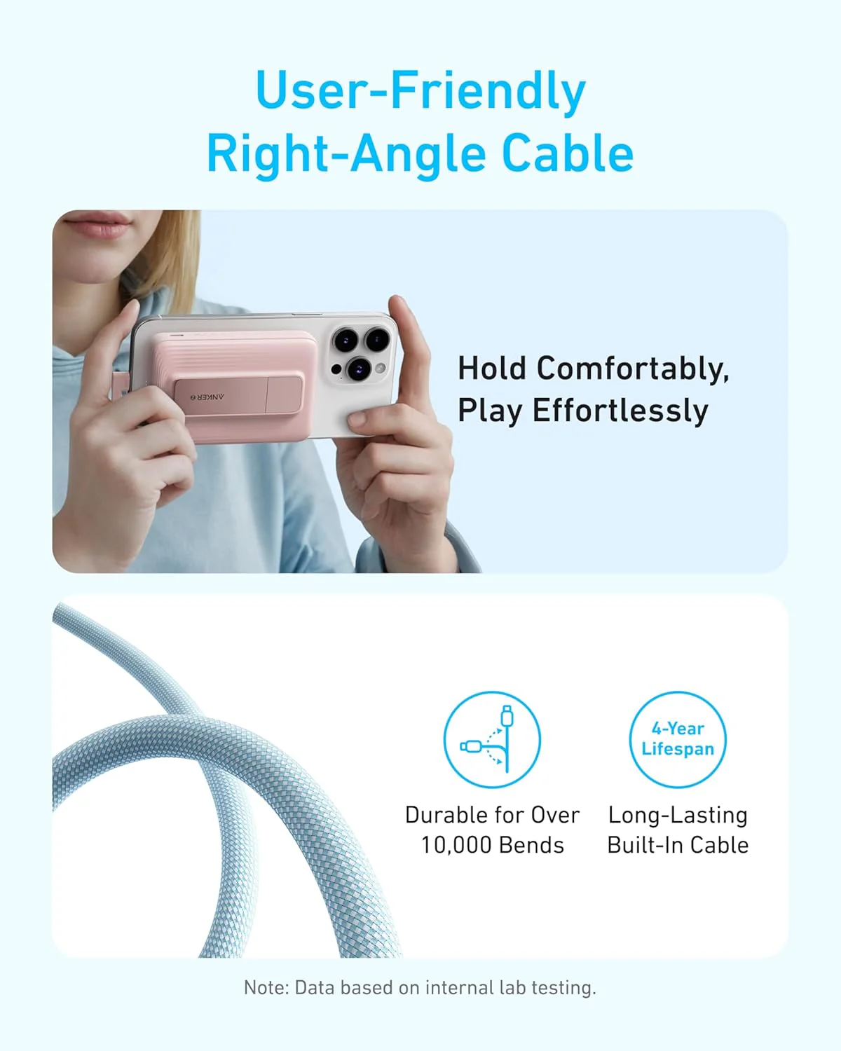 باور بانك 10000MAH مغناطيسي مع كابل USB-C مدمج للشحن السريع من Anker - Image 7