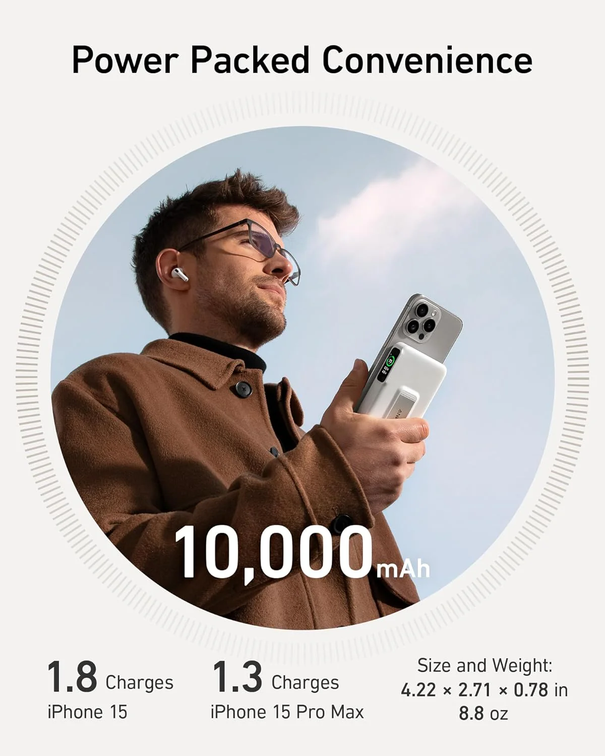 باور بانك مغناطيسي 10000MAH بشحن لاسلكي 15W مع Qi2 من Anker - Image 8