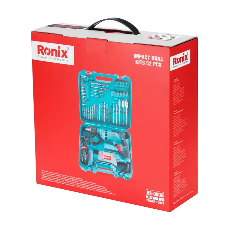 دريل 13ملم 750 واط مع ريش 52 قطعه من RONIX - Image 13