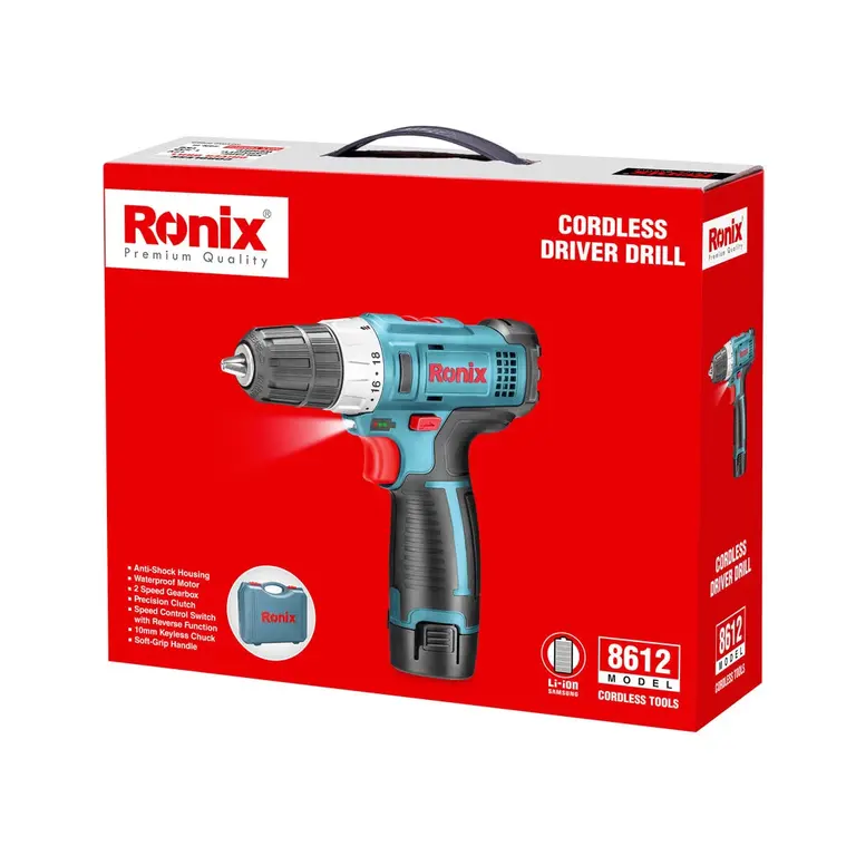 دريل شحن 12 فولت بطارية سامسونج من RONIX - Image 8