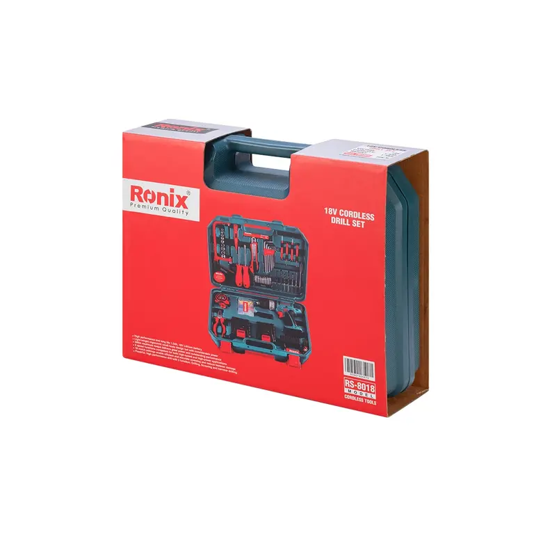 دريل شحن 18 فولت مع طقم عدة من RONIX - Image 4