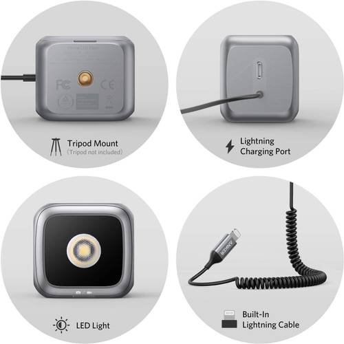فلاش LED لـ iPhone لتحسين الإضاءة - رمادي غامق من Anker - Image 2