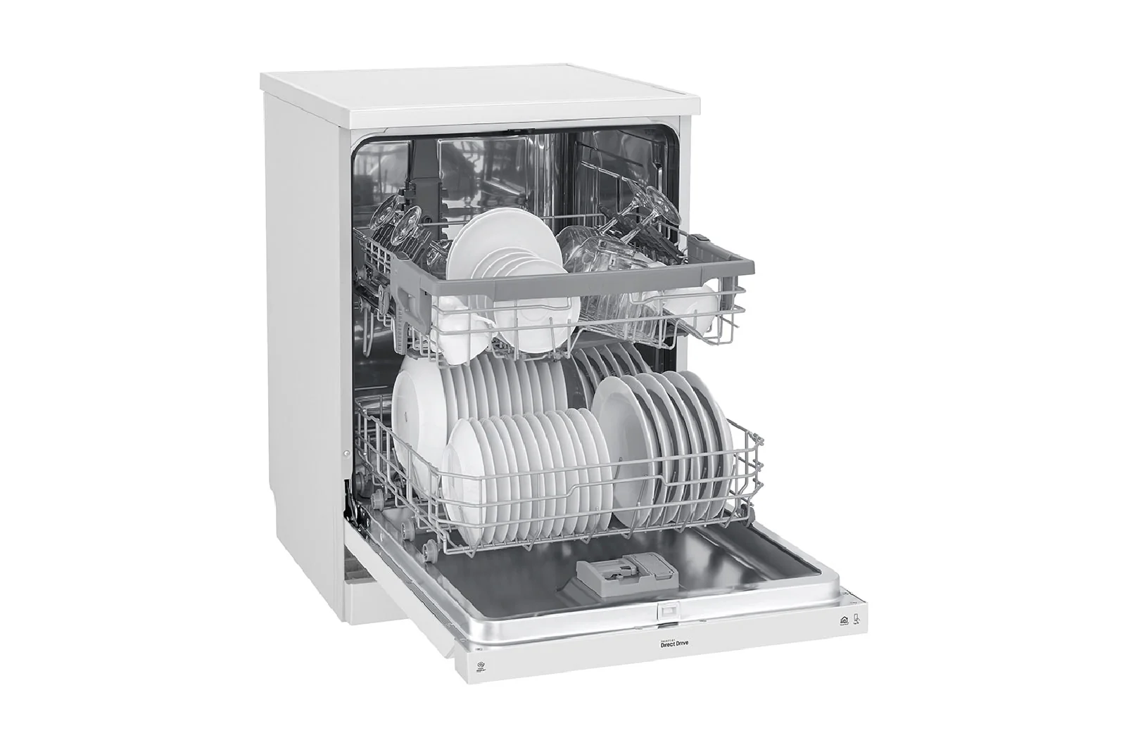 غسالة صحون إل جي ™QuadWash ، لون أبيض إعداد المكان14، تقنية EasyRack™ Plus، محرك الدفع المباشر، من ال جي - Image 5