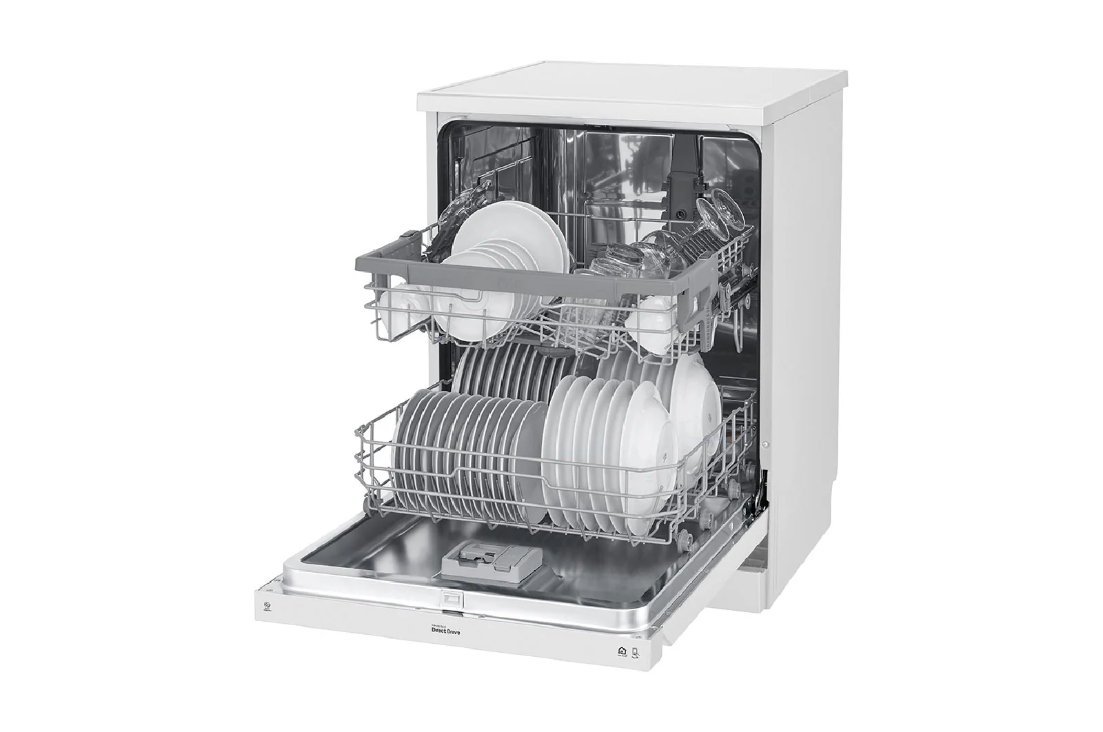 غسالة صحون إل جي ™QuadWash ، لون أبيض إعداد المكان14، تقنية EasyRack™ Plus، محرك الدفع المباشر، من ال جي - Image 8