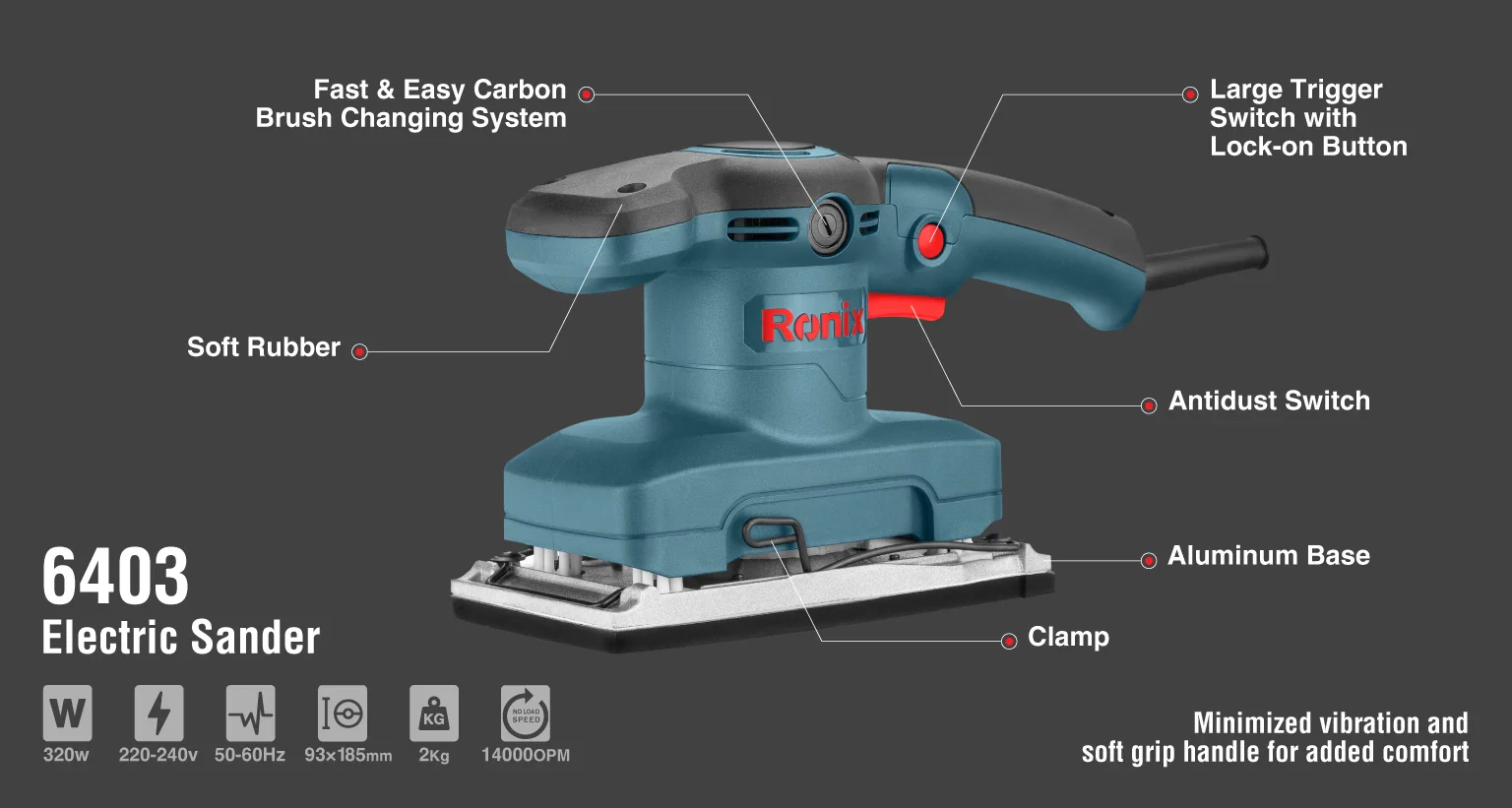 حفافة كهربائية 320W من RONIX - Image 9