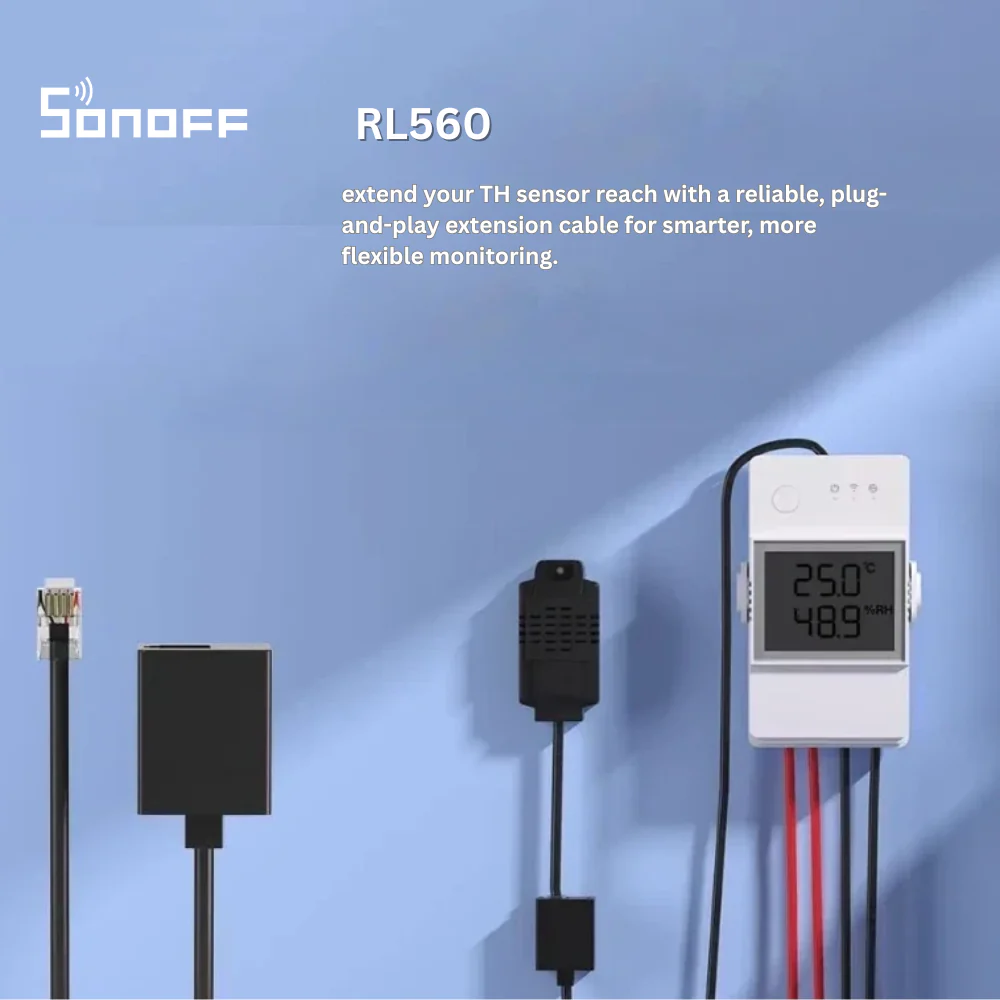 كابل تمديد حساسات SONOFF RL560 بطول 5م مع موصلات RJ9 لتطبيقات المنزل الذكي من sonoff - Image 2