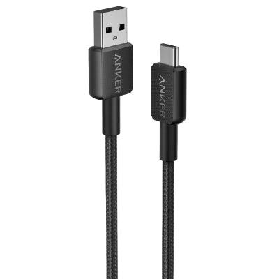 كابل USB-A إلى USB-C مضفر 3ft لنقل بيانات سريع 480 Mbps من Anker