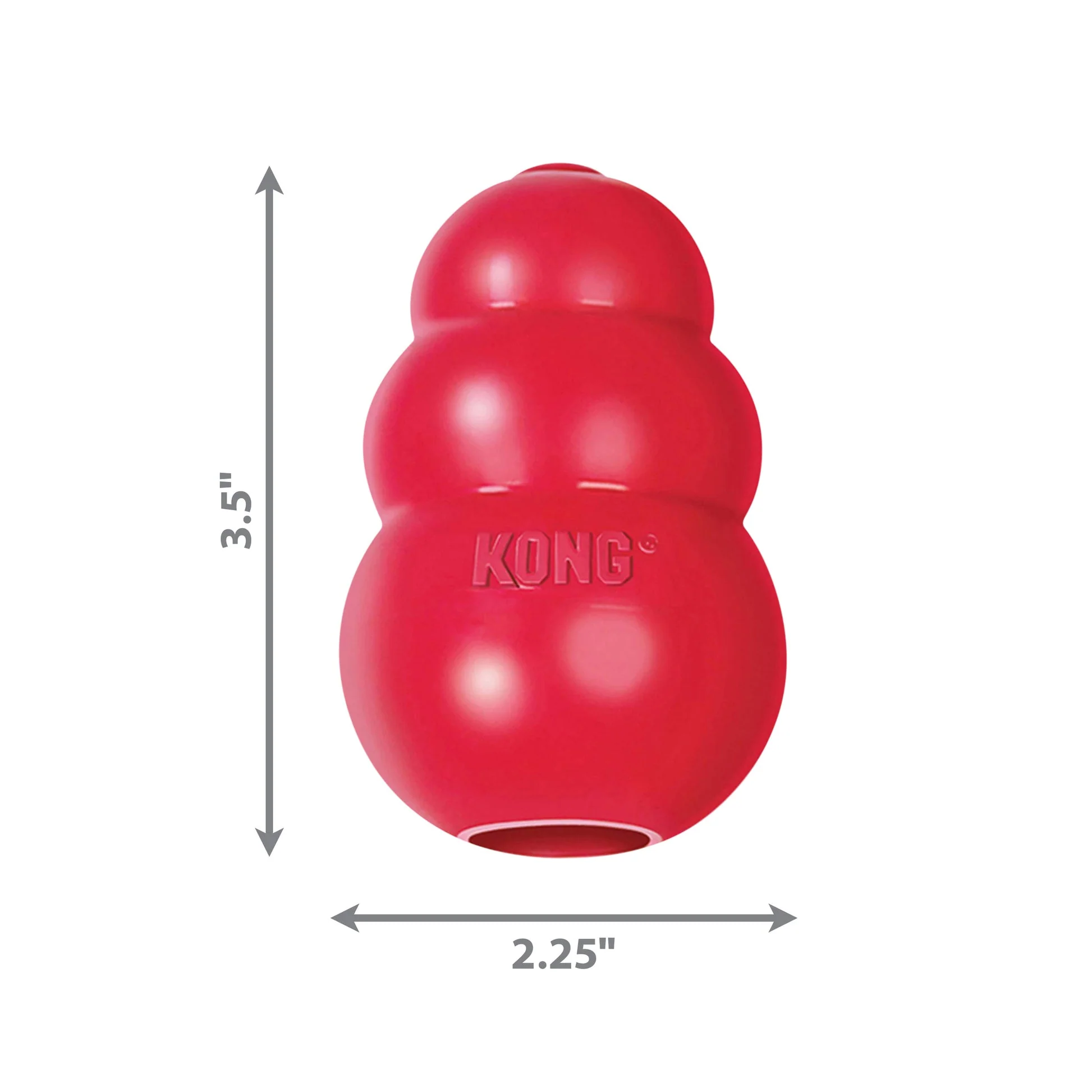 لعبة كلاسيك (متوسطة) - مطاط أحمر طبيعي متين بارتداد غير متوقع للكلاب من Kong