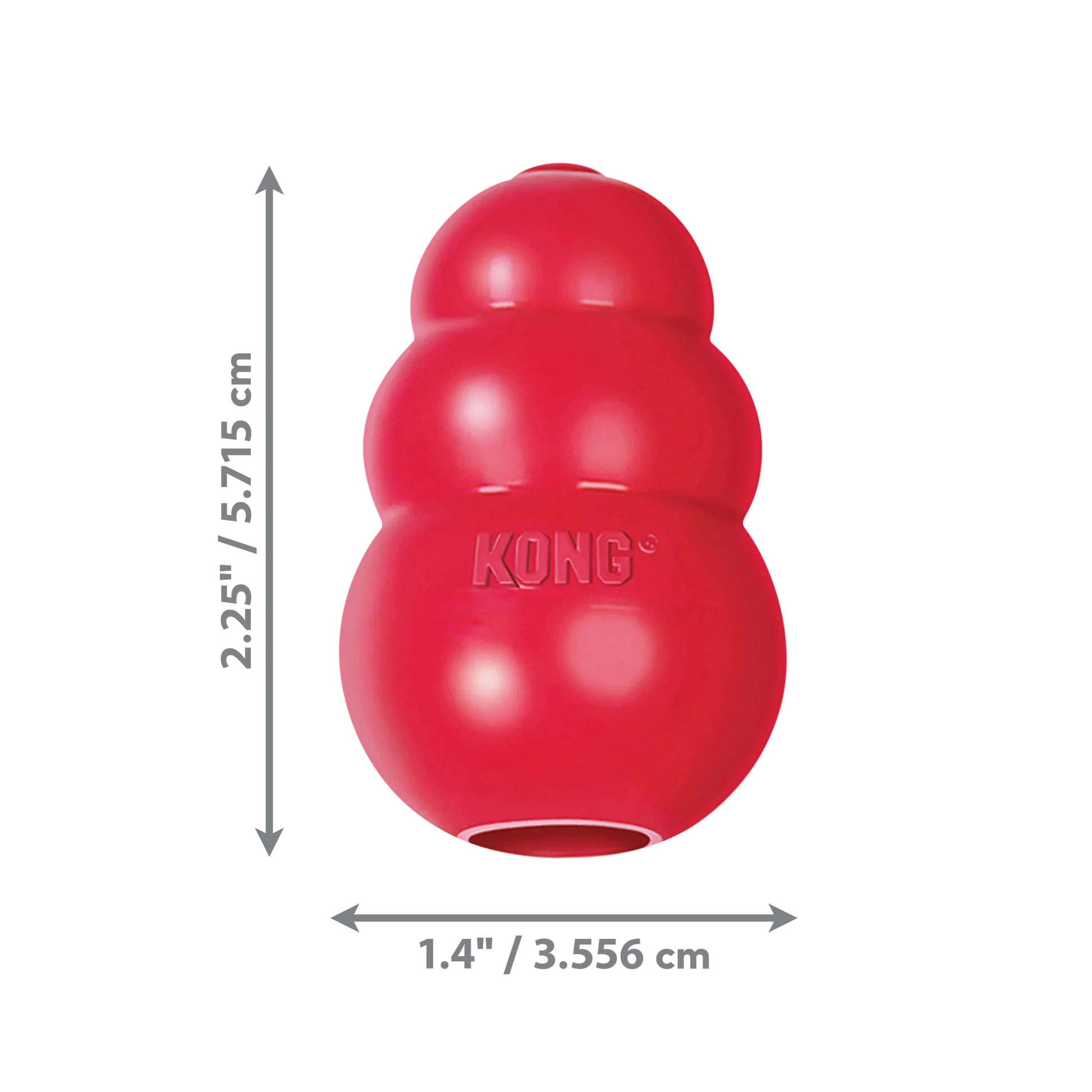 لعبة كلاسيك (X-Small) - مطاط أحمر فائق المتانة بارتداد غير متوقع للكلاب من Kong