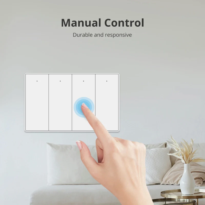 مفتاح ذكي رباعي- Zigbee Mesh-Zemismart - US Type - ابيض - Image 3