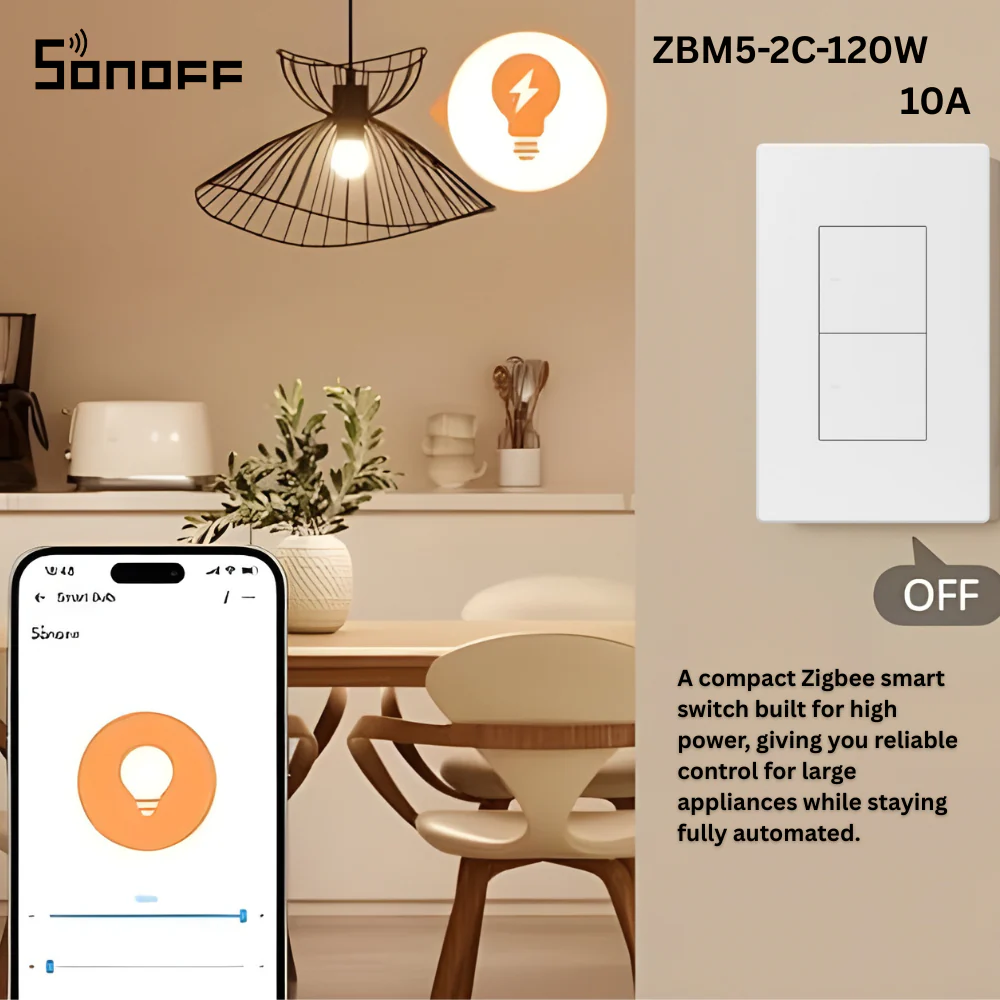 مفتاح ذكي SONOFF ZB 120 واط سلكي مع تحكم عن بُعد ودعم Zigbee 3.0 من sonoff - Image 2