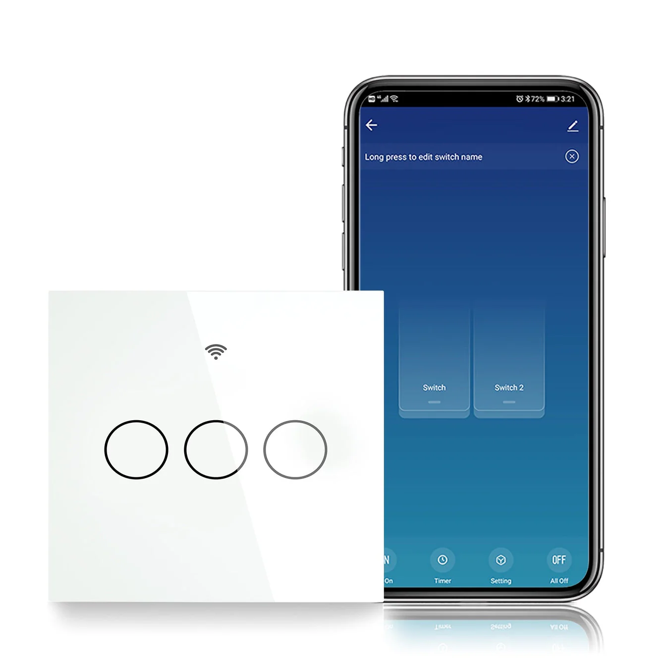 مفتاح ذكي ثلاثي- Zigbee Mesh - EU Type - ابيض