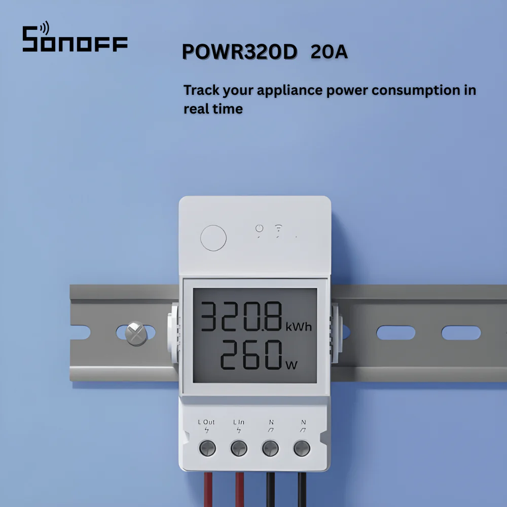 مفتاح استشعار الطاقة الذكي| مقياس طاقة 20A مع تحكم عن بعد من sonoff - Image 2