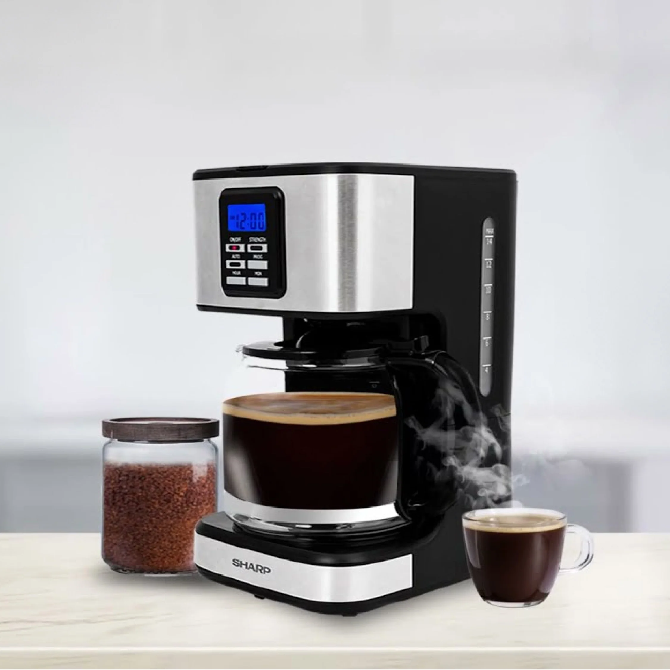 ماكنة صنع قهوة شارب 1.8 لتر 950 واط - اسود - Image 5