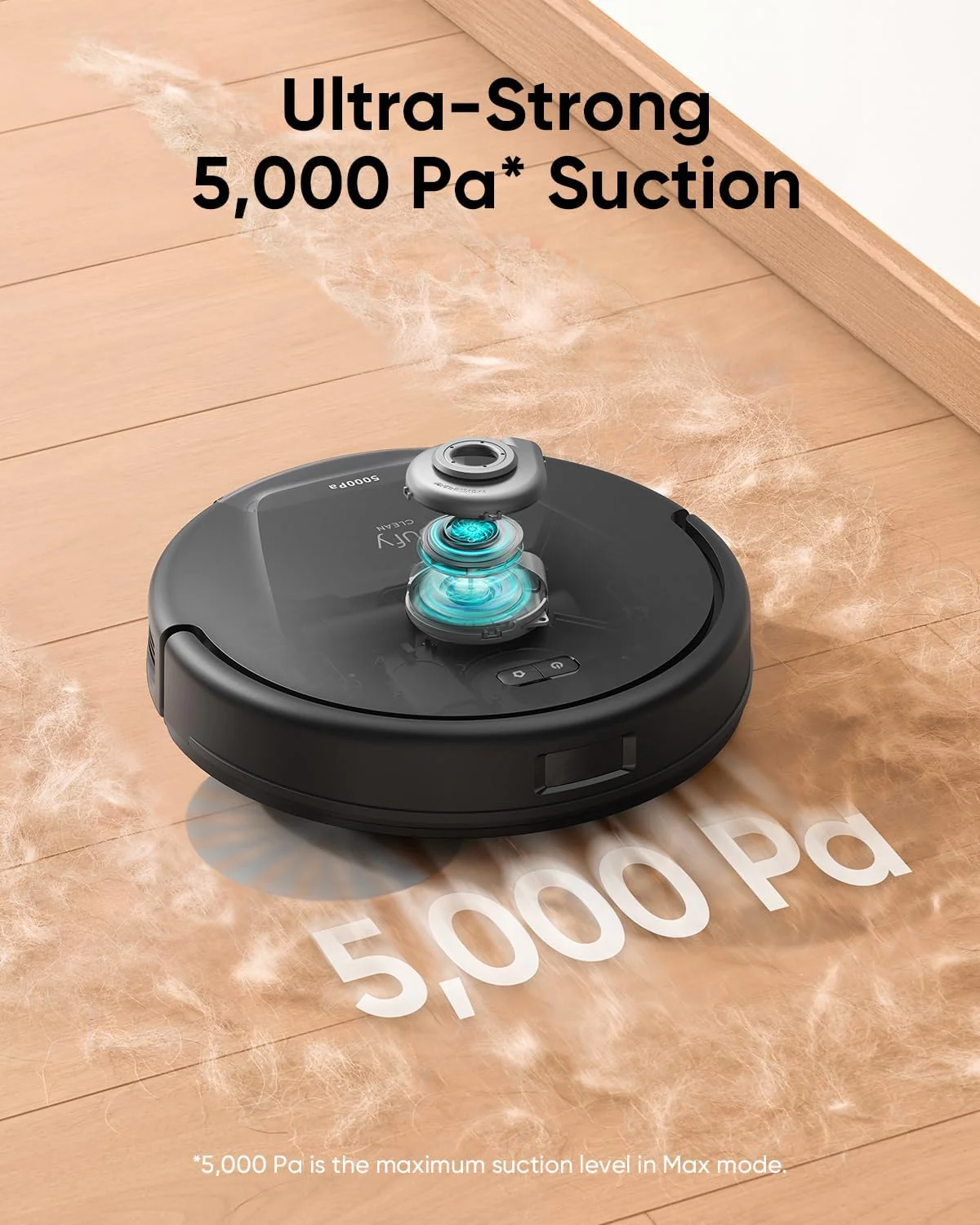 مكنسة روبوتية بقوة شفط 5000 Pa لإزالة الشعر والفتات من Anker - Image 4