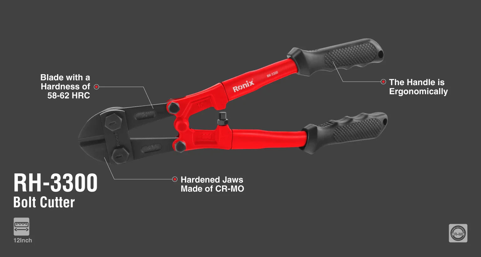 مقص حديد 12" من RONIX - Image 7