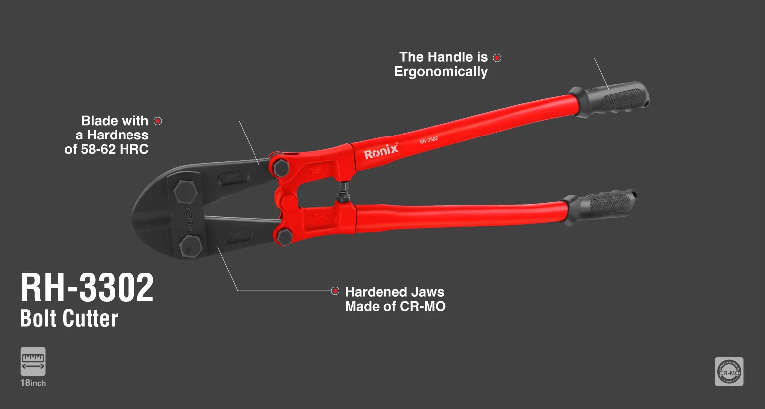 مقص حديد 18" من RONIX - Image 8