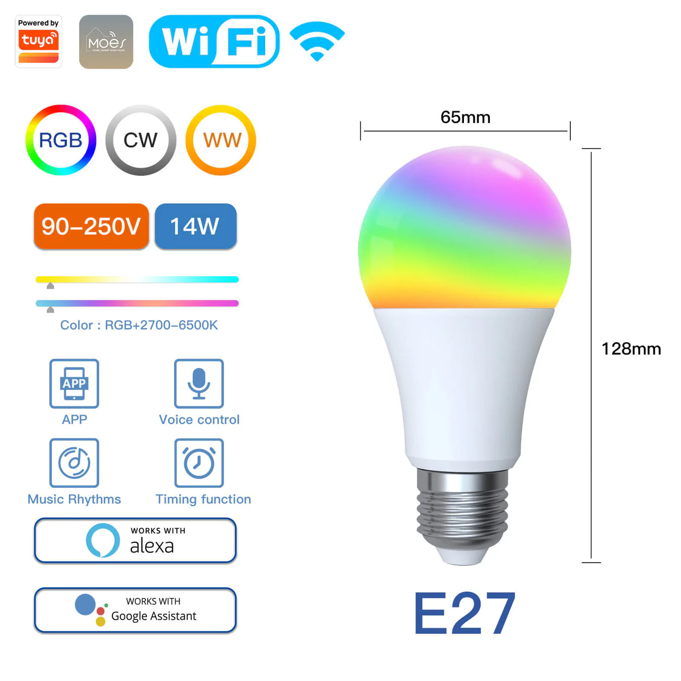 مصباح RGB ذكي بقوة 14 واط - Image 9