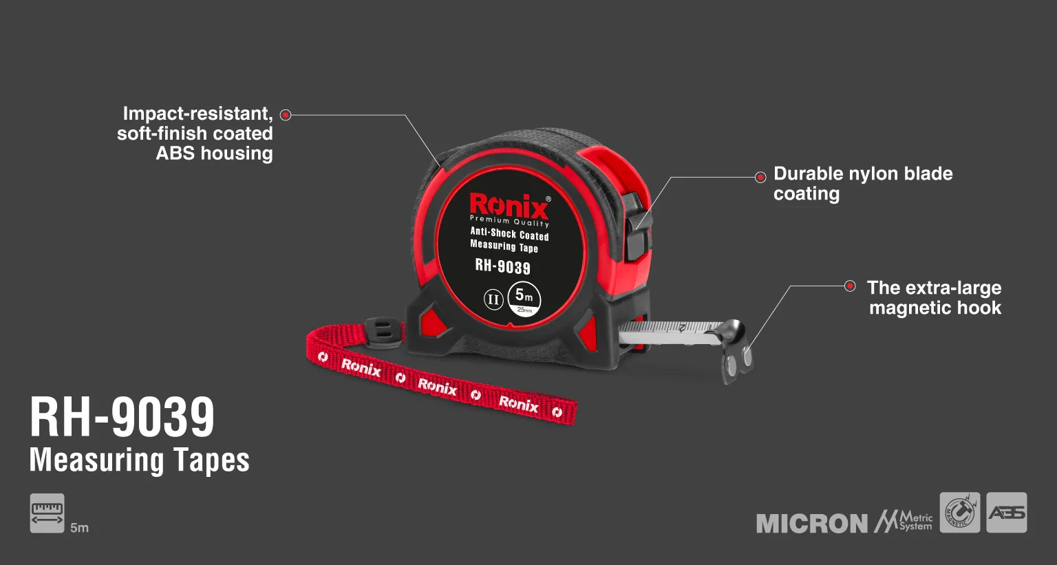 متر قياس 5متر من RONIX - Image 7