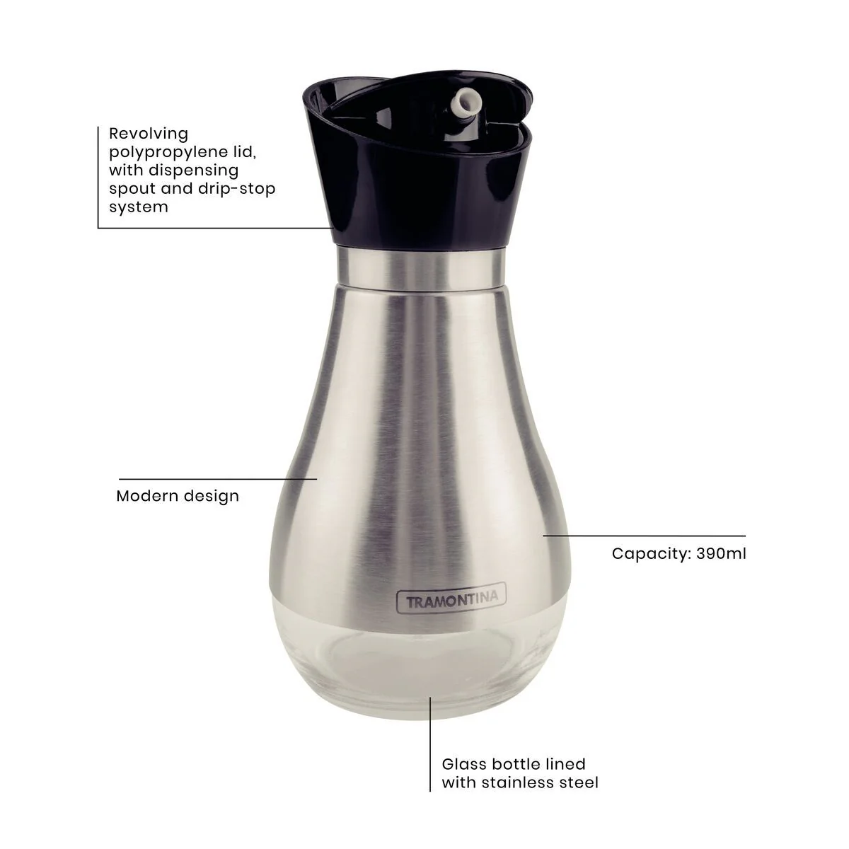 مطرة زيت/خل زجاج 390 مل من Tramontina Realce - Image 4