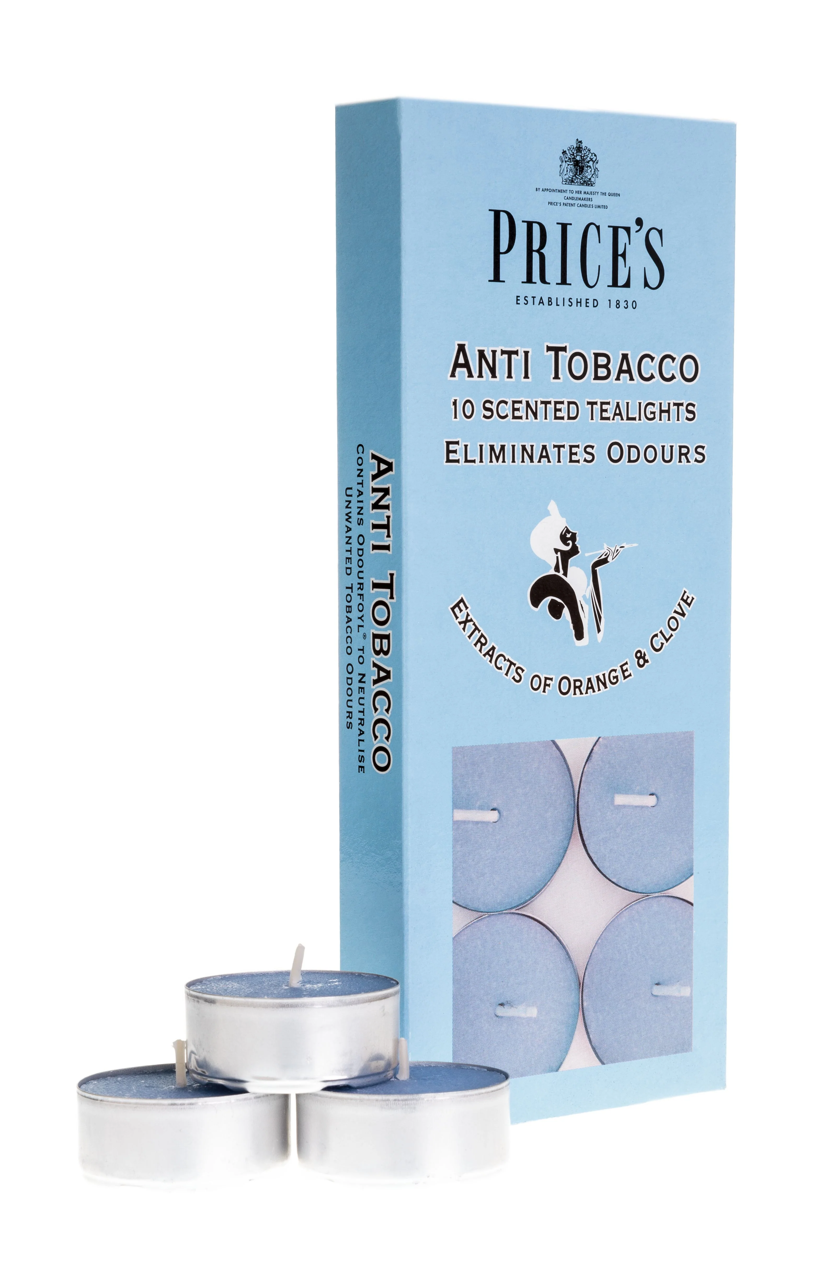 طقم من 10 شموع صغيرة معطرة مزيلة لرائحة السجائر من Price's