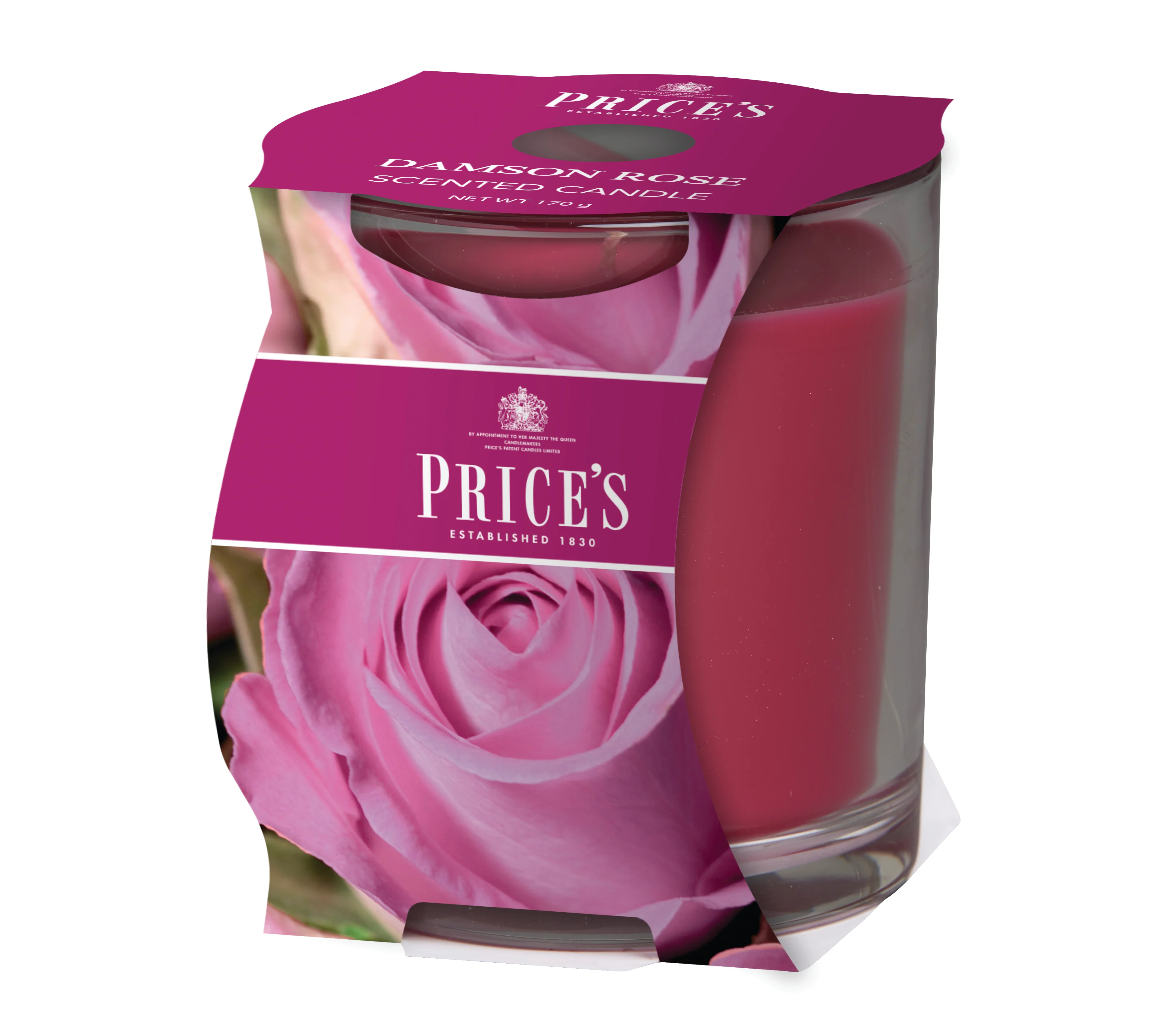شمعة معطرة بكوب من Price's - الورد الجوري