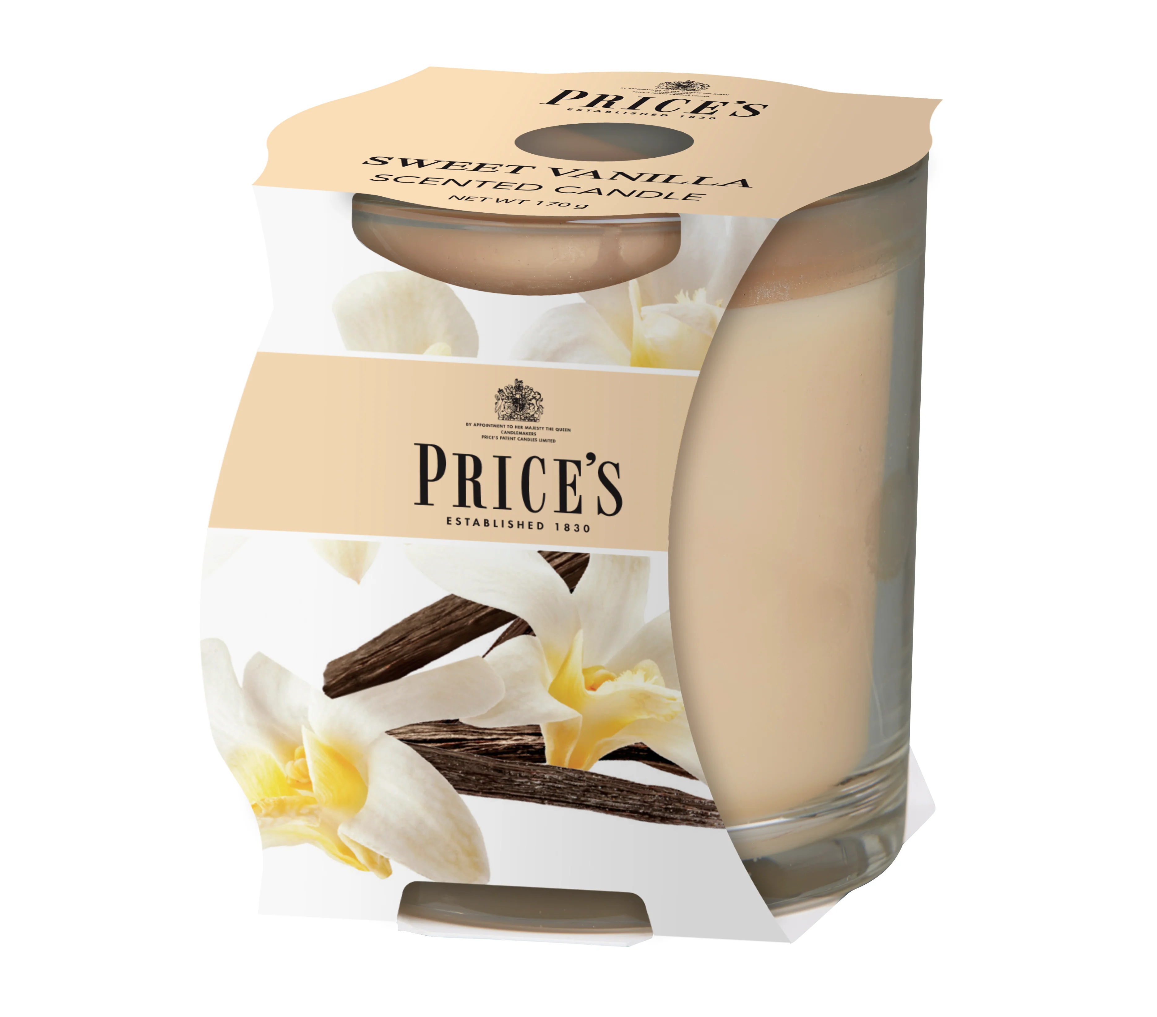 شمعة معطرة بكوب من Price's - الفانيلا