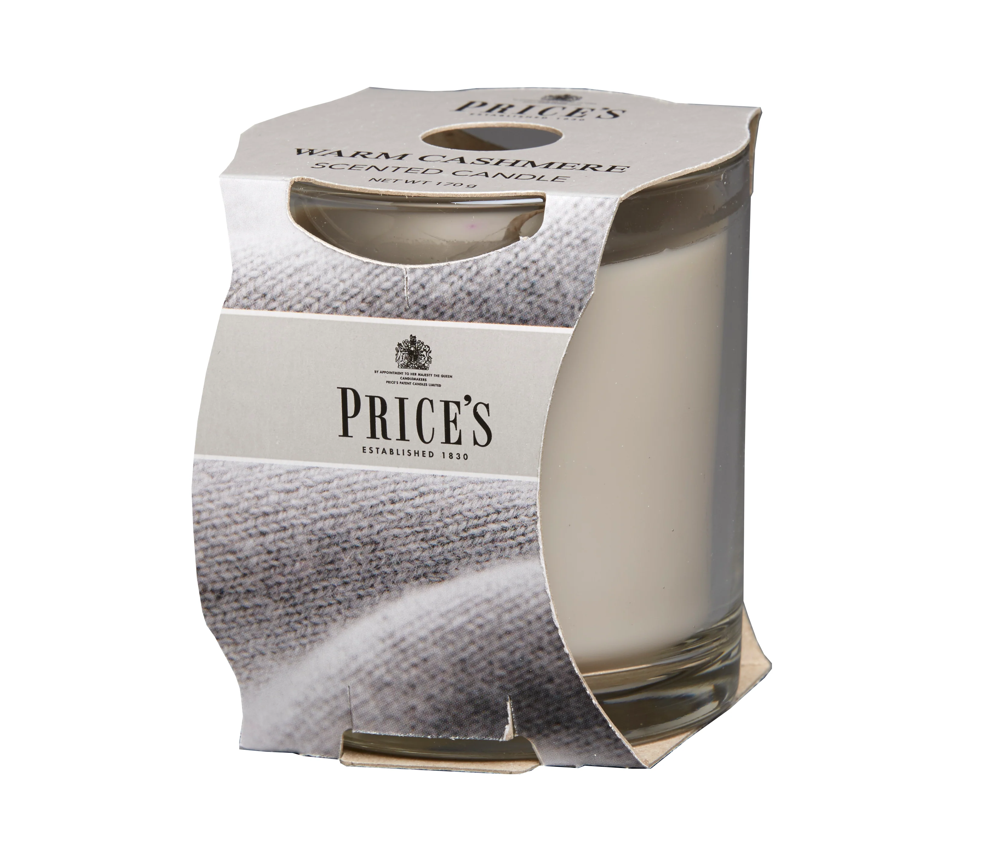 شمعة معطرة بكوب من Price's - الكشمير الدافئ