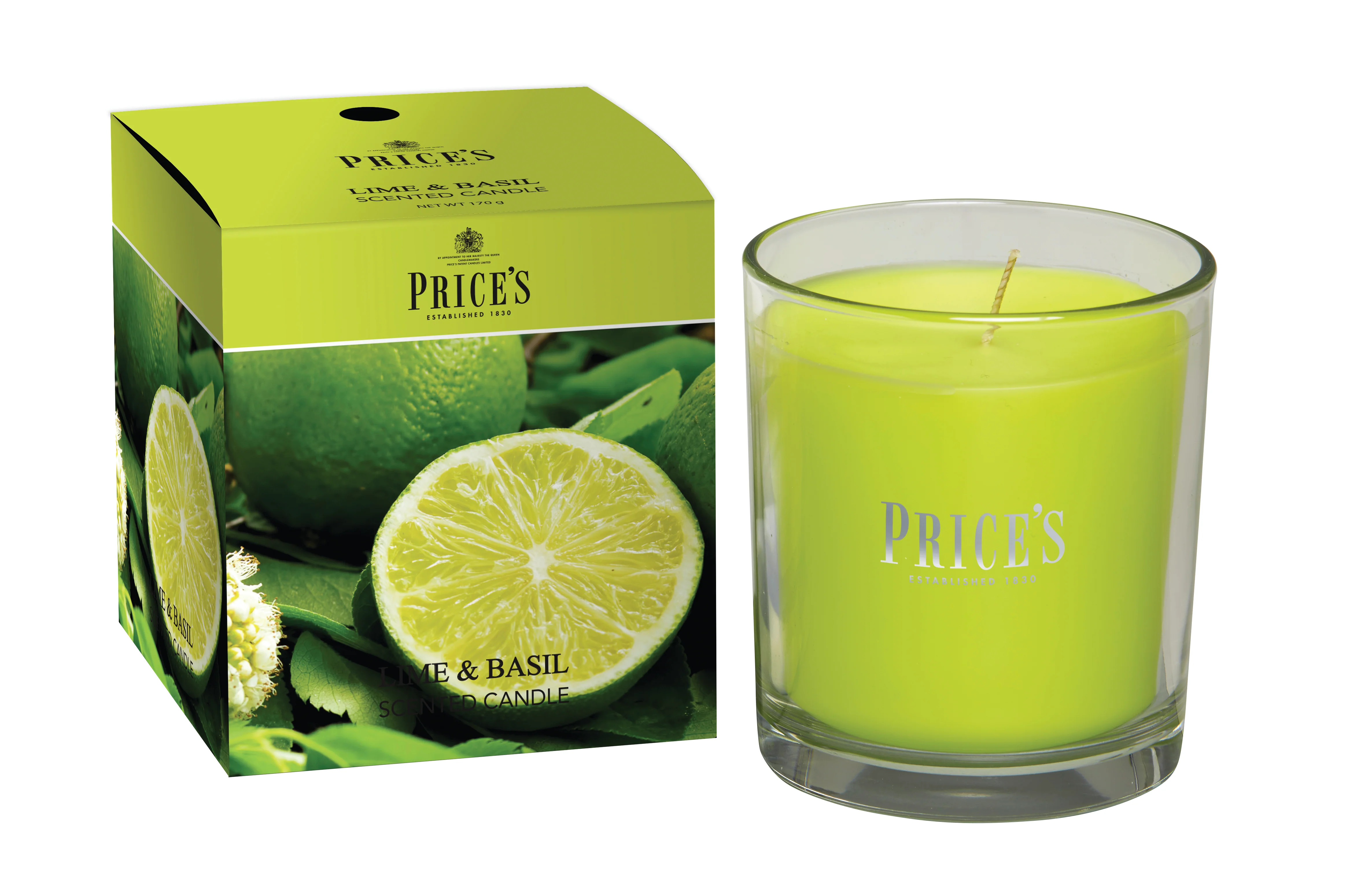 شمعة معطرة بكوب من Price's - الليمون والريحان
