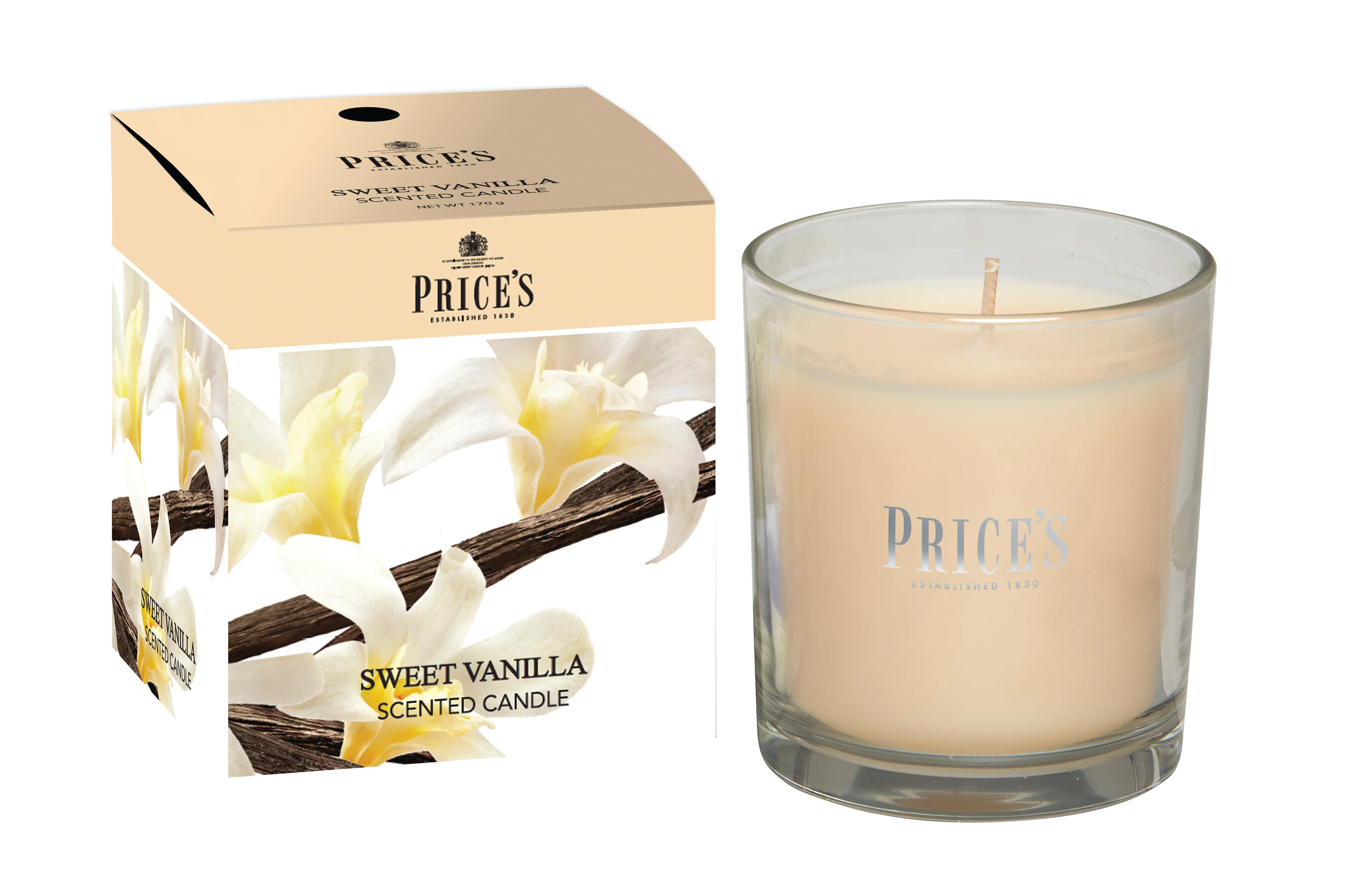 شمعة معطرة بكوب من Price's - الفانيلا