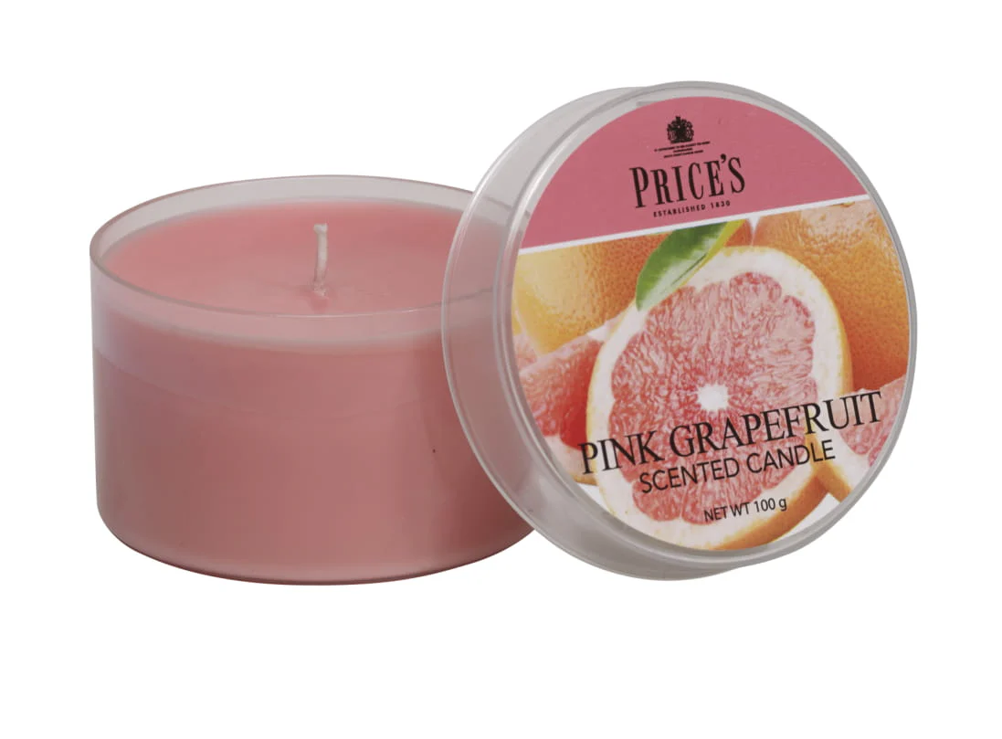 شمعة معطرة بعلبة من Price's - الجريبفروت الوردي