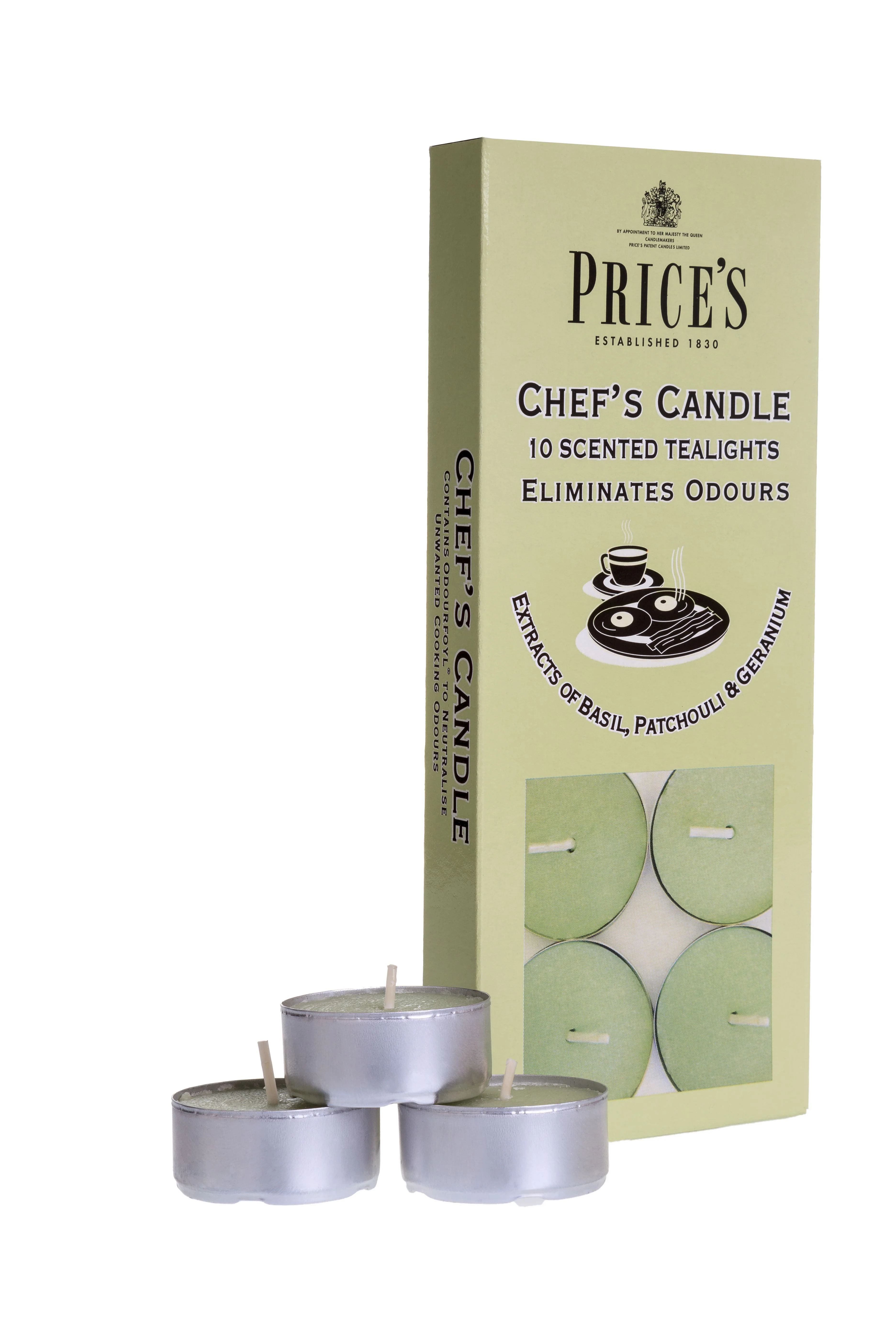 طقم من 10 شموع معطرة صغيرة مزيلة لروائح الطعام من Price's