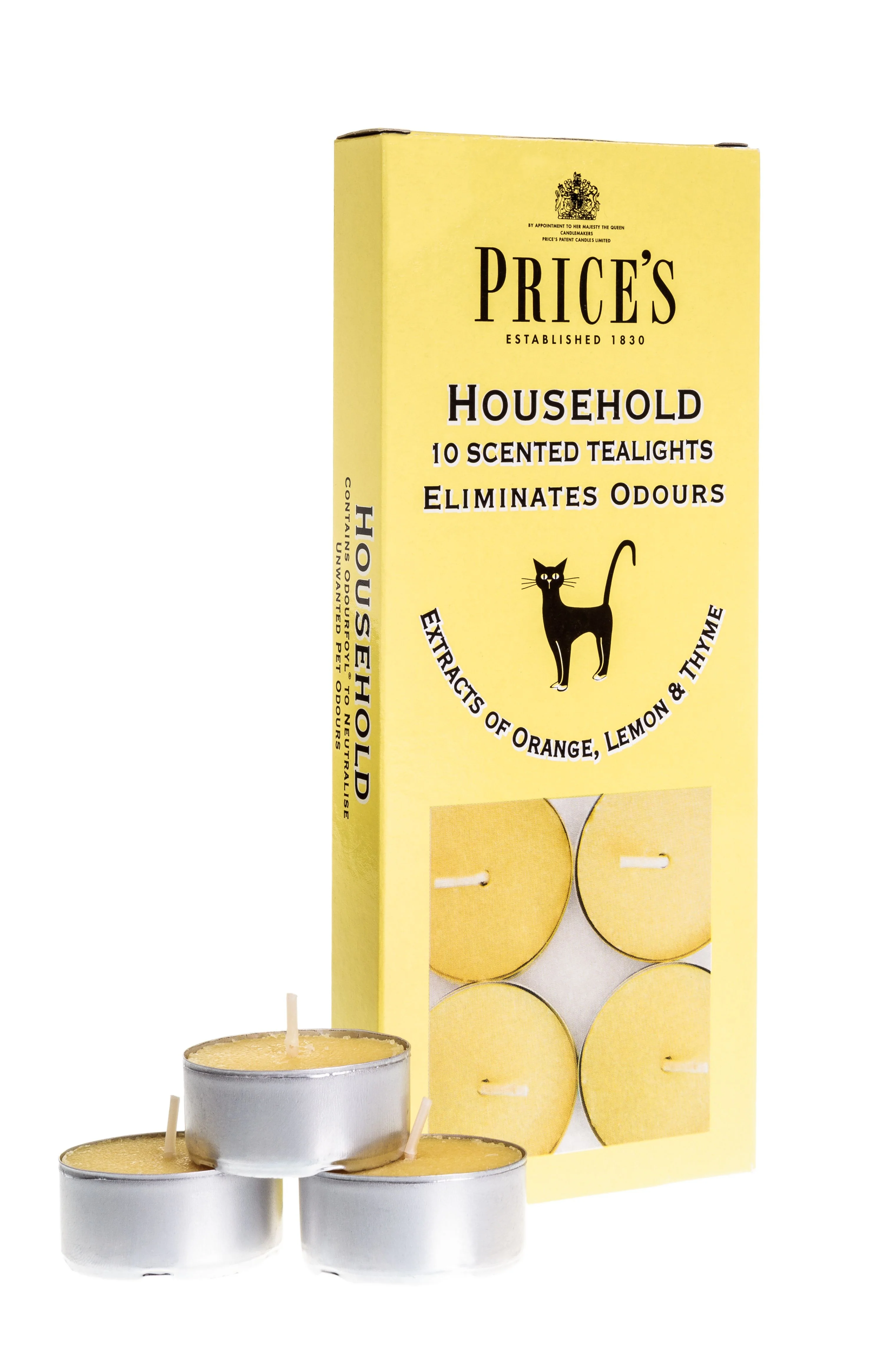 طقم من 10 شموع صغيرة معطرة مزيلة للروائح الغير محببة من Price's