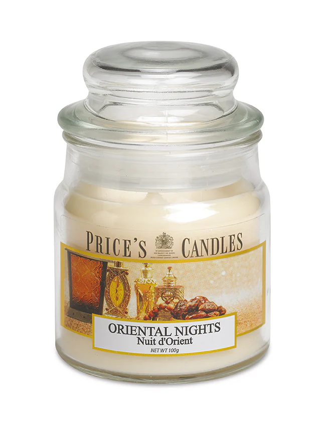 شمعة معطرة متوسطة بمرطبان وغطاء من Price's - ليالي شرقية