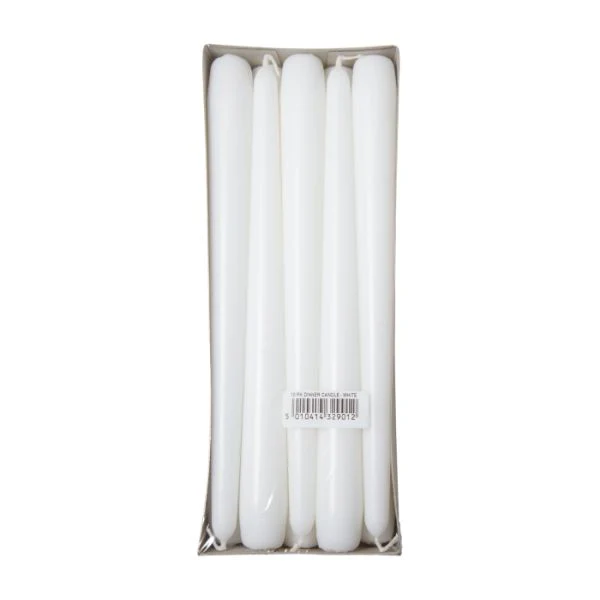 طقم 10 شموع عشاء من Price's - أبيض - Image 2