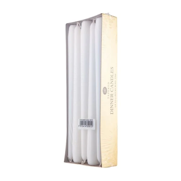 طقم 10 شموع عشاء من Price's - أبيض - Image 3