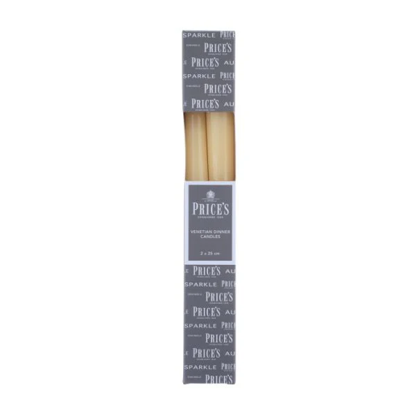 طقم شموع عشاء قطعتين من Price's Venetian - عاجي - Image 3