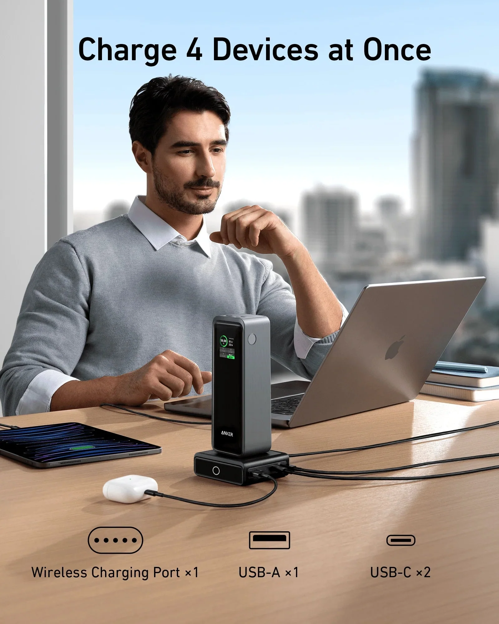 قاعدة شحن 100W للشحن السريع لشاحن Anker Prime مع Pogo pin من Anker - Image 5