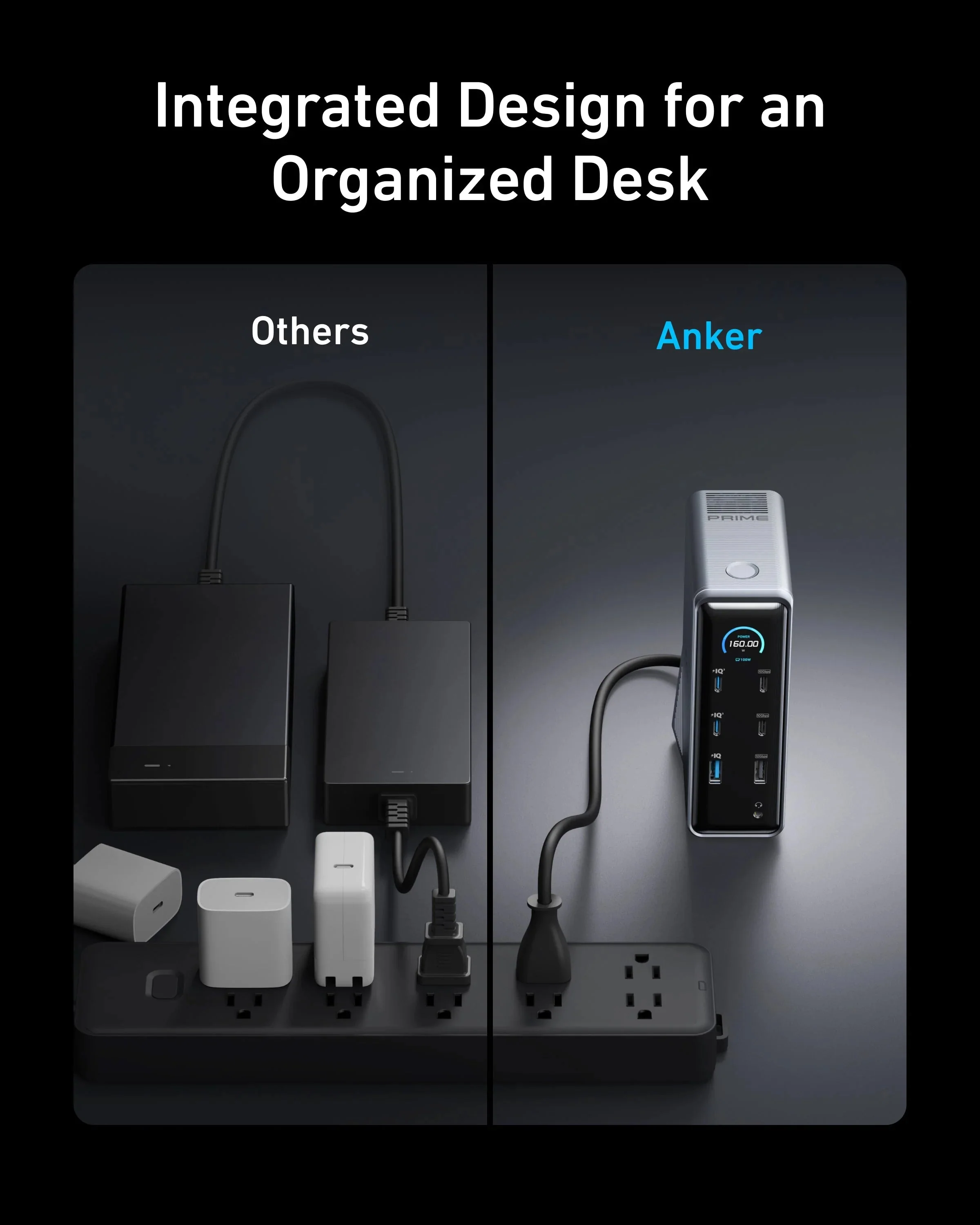 قاعدة شحن Prime
بقوة 160W مع 3 USB-C 100W للشحن السريع من Anker - Image 2