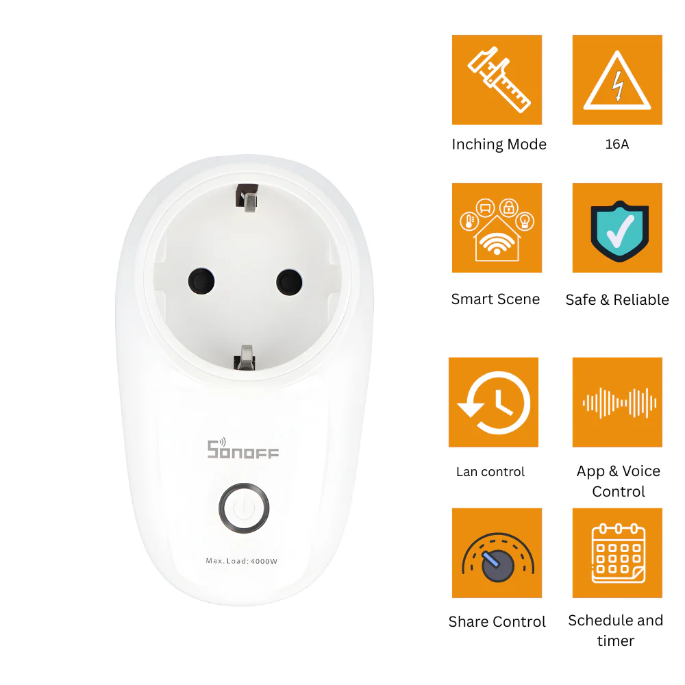 قابس ذكي SONOFF S26 TPF 16A مع تحكم صوتي عبر Alexa وGoogle Home من sonoff - Image 3