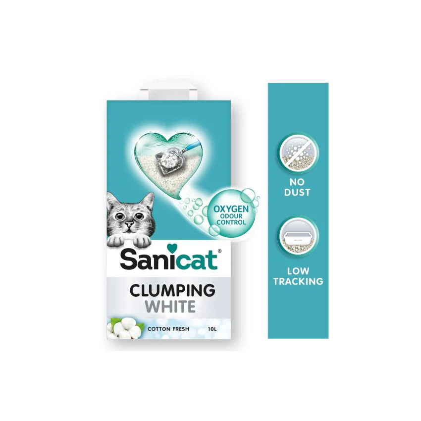 SANICAT رمل متماسك أبيض COT 20L برائحة قطنية منعشة وكتل سهلة الإزالة - Image 4