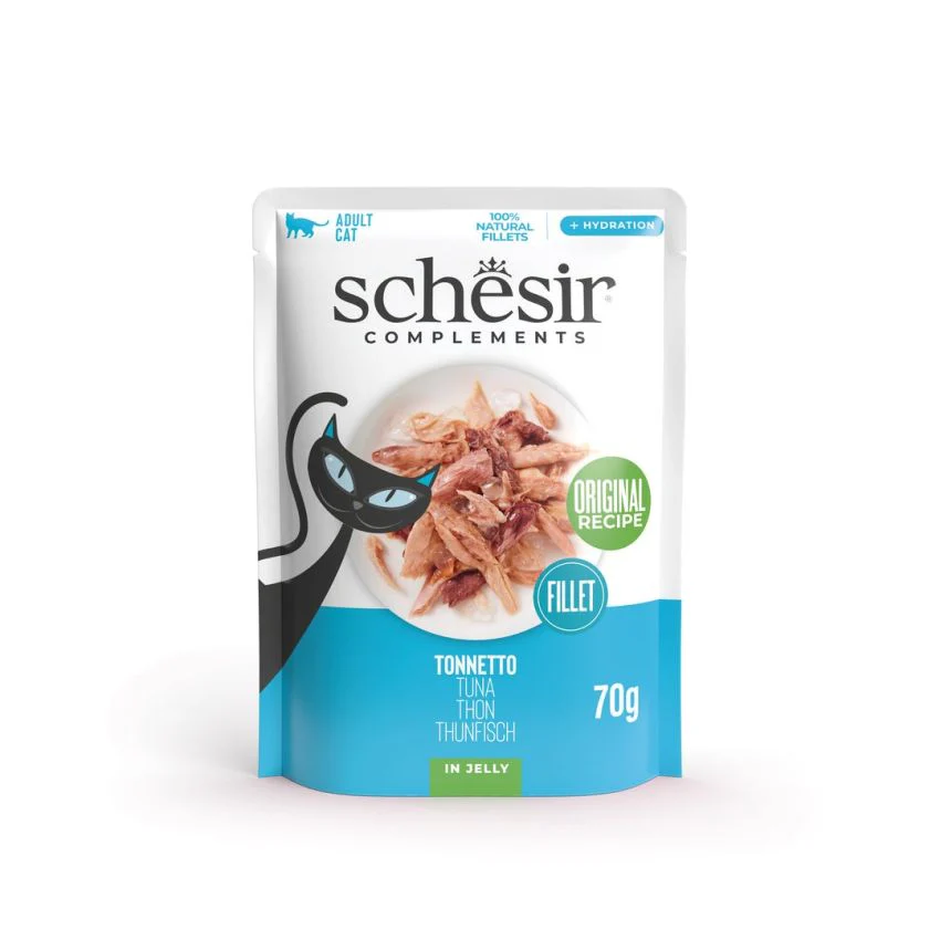 SCHESIR مكملات رطبة للقطط تونة في هلام 12×70g باوتش تغذية متوازنة