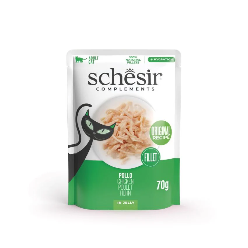 SCHESIR طعام رطب للقطط بنكهة دجاج في جيلي عبوة 12x70g - Image 2