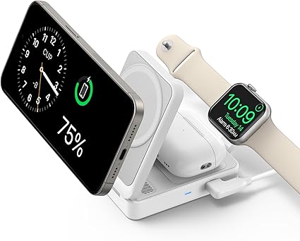 شاحن لاسلكي 15W قابلة للطي 3 في 1 لشحن سريع مع MagSafe وQi2 من Anker - Image 2