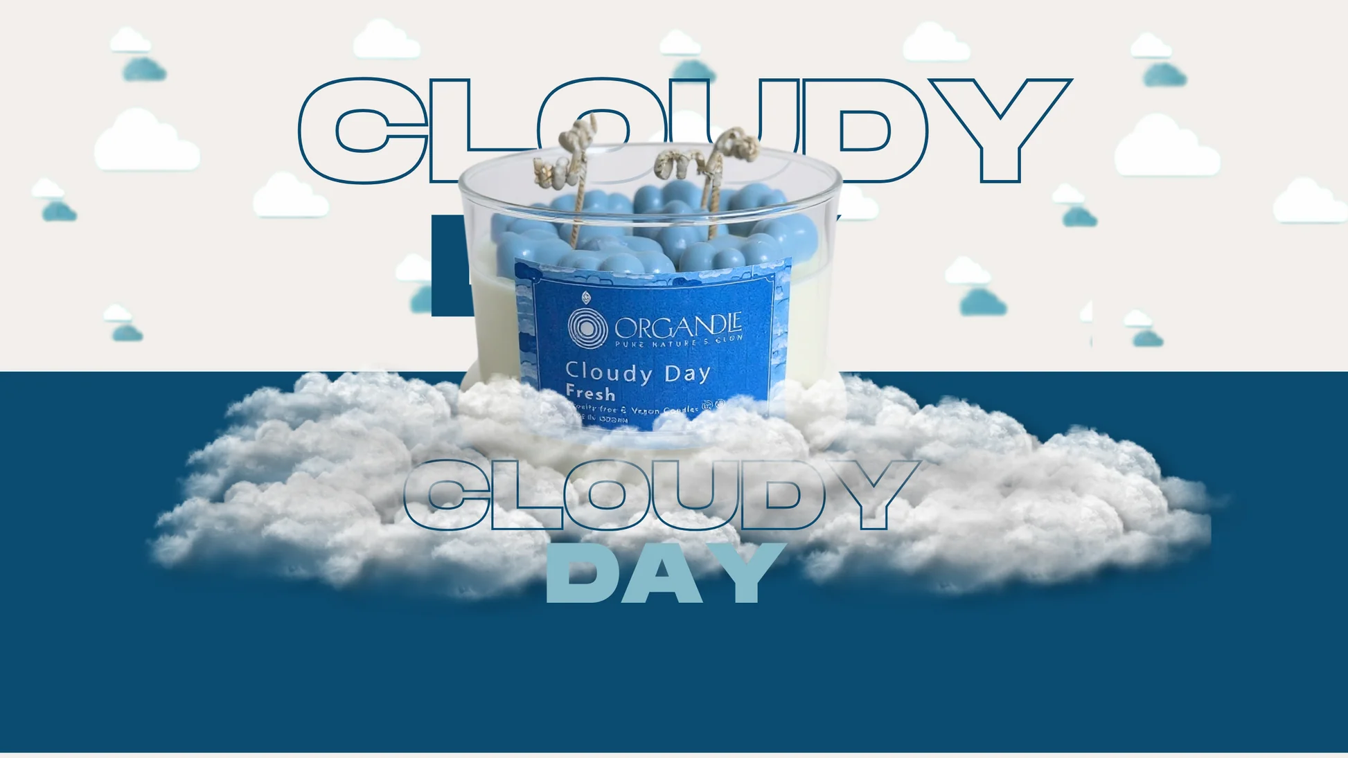 شمعة Cloudy Day من شمع الصويا 100% برائحة منعشة ومدة احتراق طويلة - Image 7