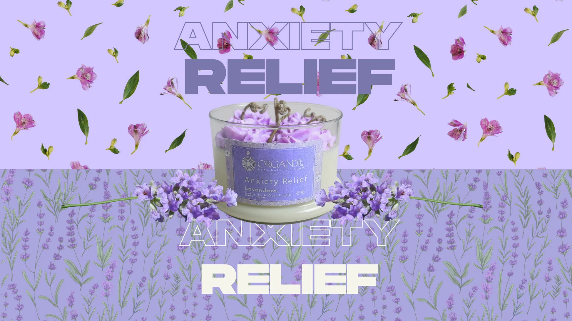 شمعة تخفيف القلق من Anxiety Relief بالشمع النباتي 100% وعطر اللافندر المهدئ - Image 5