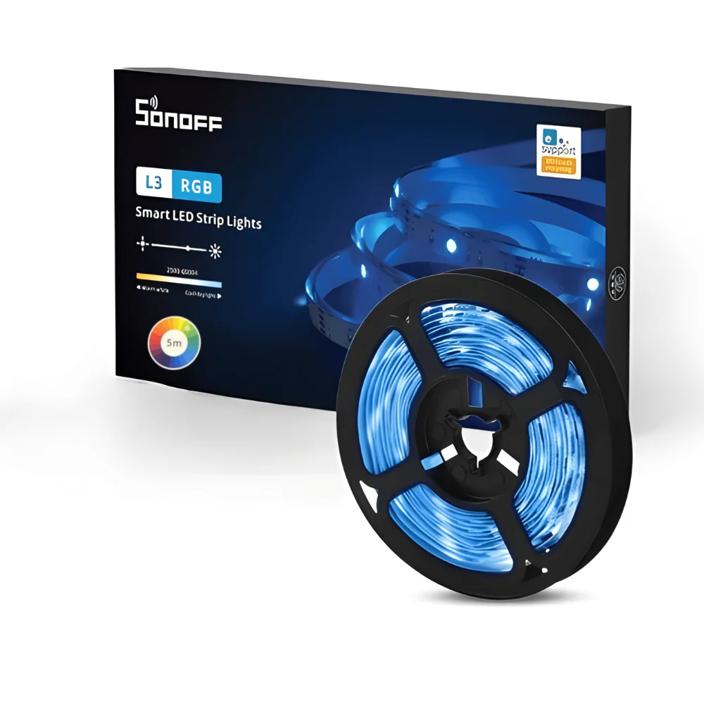 شريط إضاءة LED ذكي 5م RGB من Sonoff مع تحكم صوتي وزامن مع الموسيقى من sonoff
